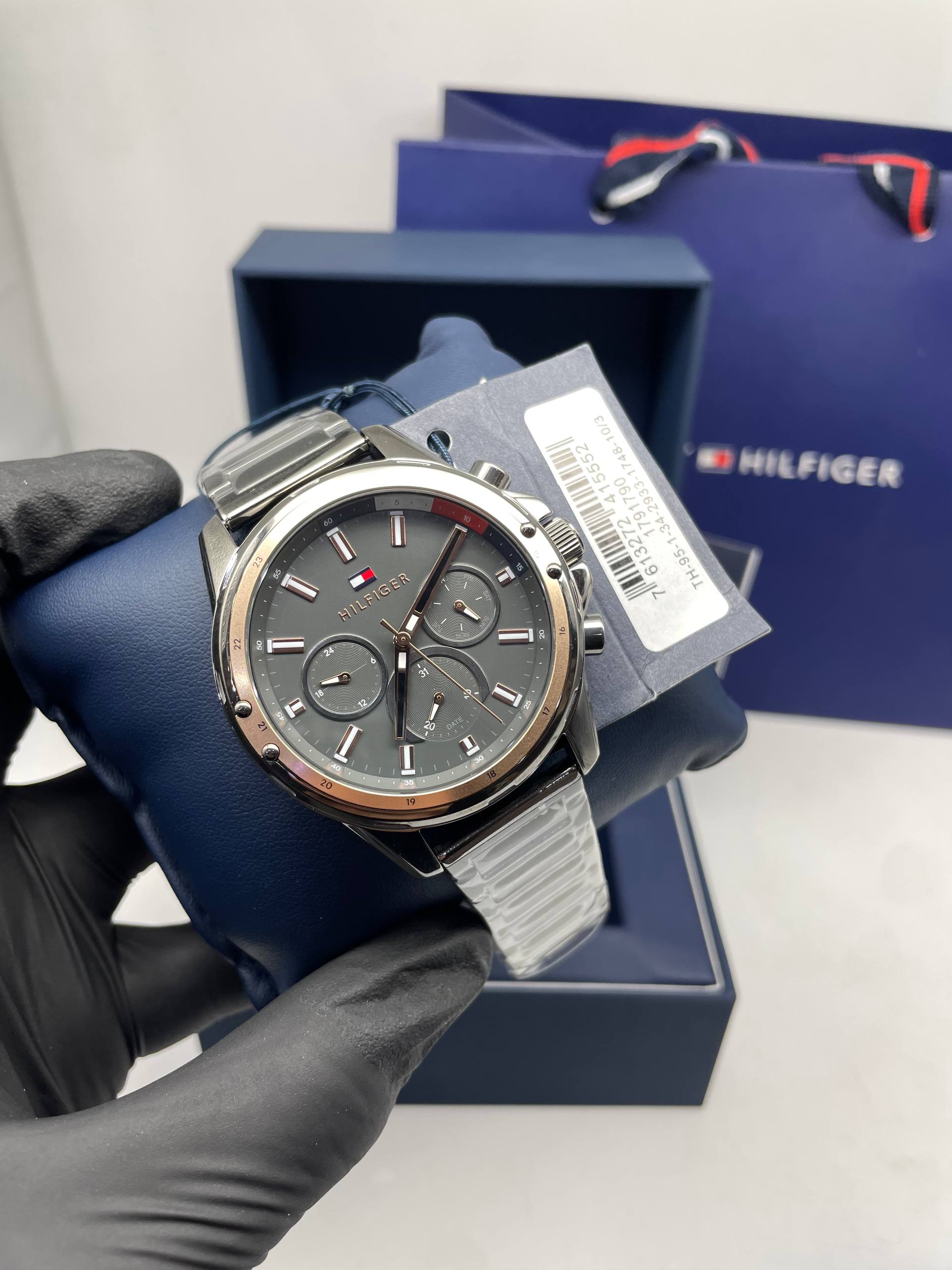 Tommy Hilfiger gold-tone green dial mesh watch