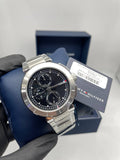 Tommy Hilfiger green dial leather chronograph watch