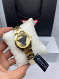 Guess gold-tone triangle logo watch