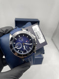 Tommy Hilfiger black blue-ring chronograph watch