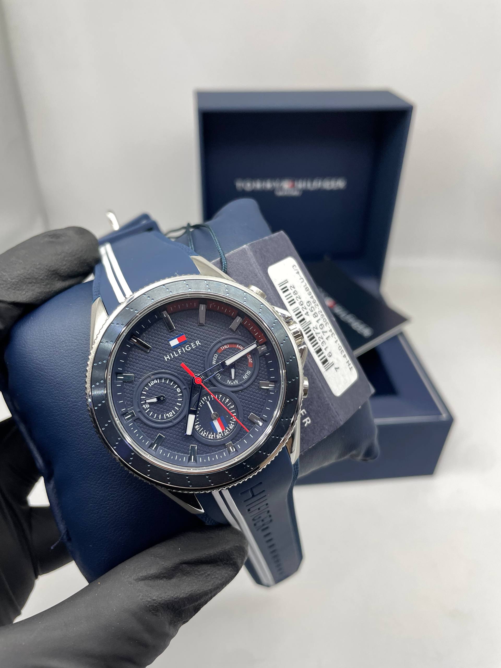 Tommy Hilfiger steel black dial chronograph watch