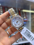 Michael Kors two-tone crystal mother-of-pearl watch