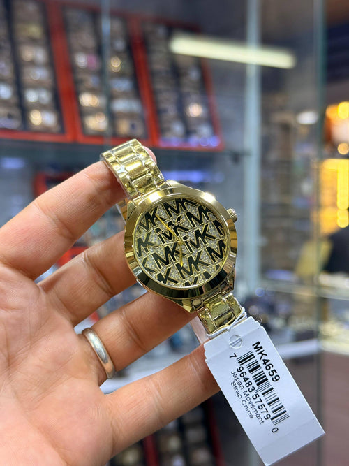 Michael Kors gold-tone MK monogram watch