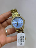 Michael Kors gold-tone blue dial crystal watch